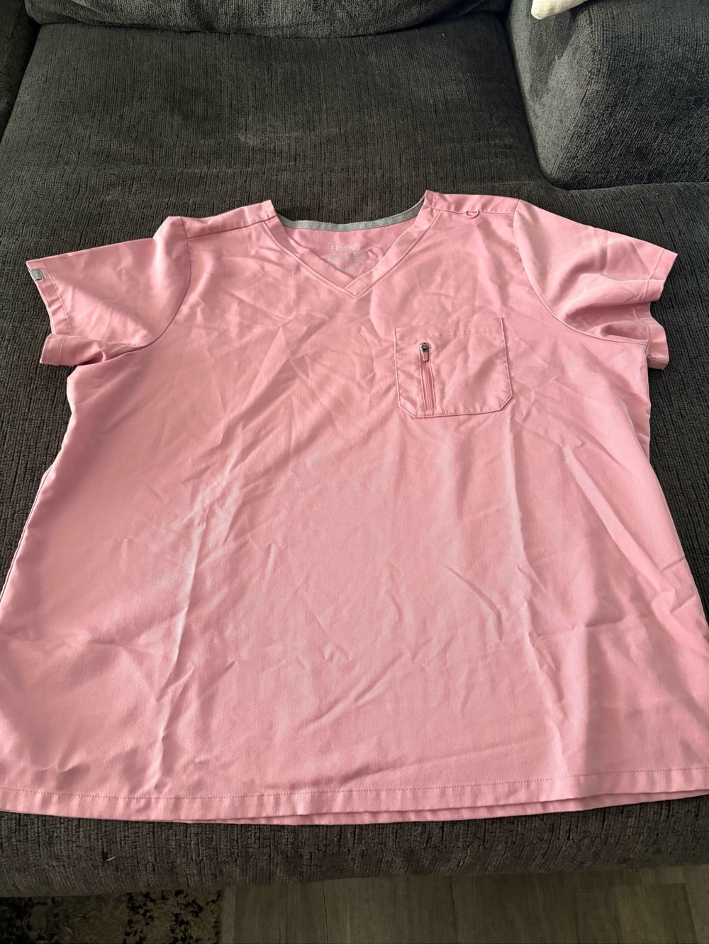 Light Pink V-Neck Medical Scrub Top